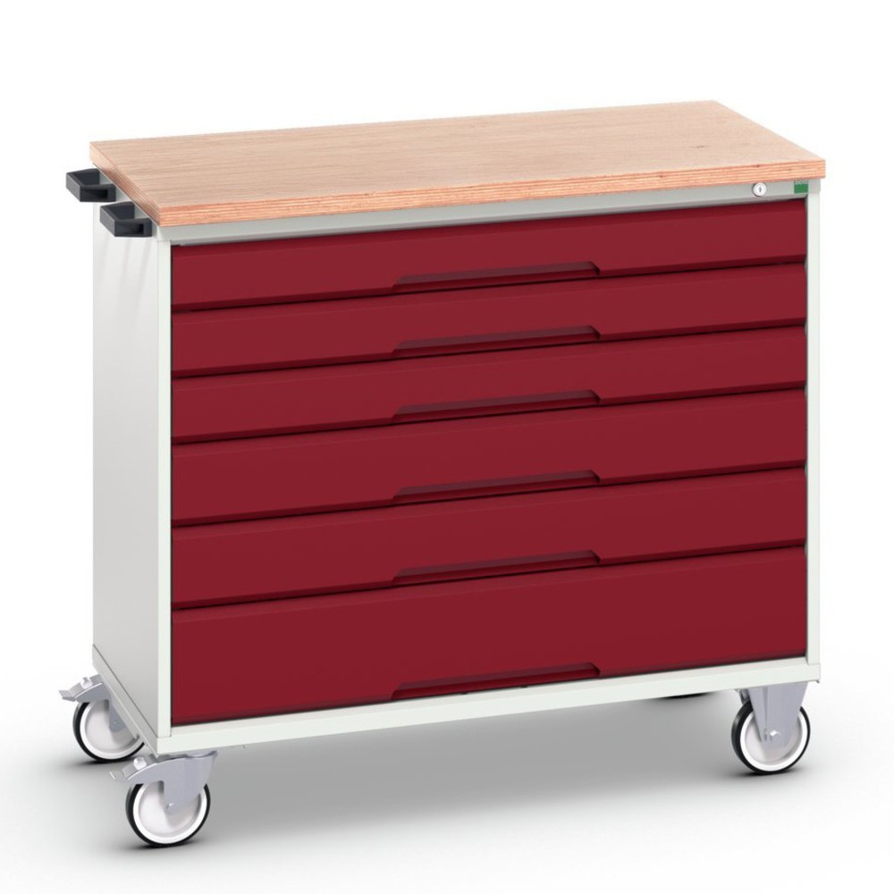 Product image no. 1: bott verso mobile drawer cabinet with 6 drawers and multiplex top