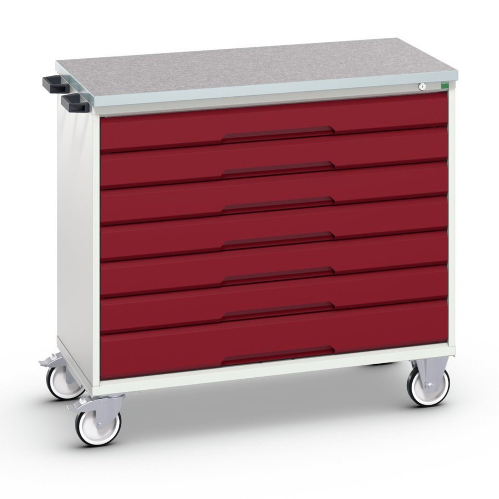 Product image no. 1: bott verso mobile drawer cabinet with 7 drawers and linoleum top
