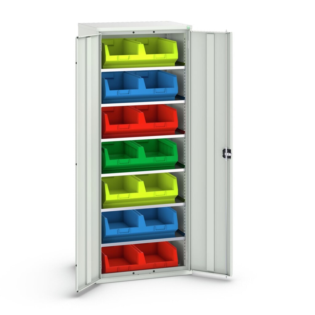 Product image no. 1: bott verso storage cabinet with 6 shelves and 14 storage bins, WxDxH: 800 x 550 x 2000 mm