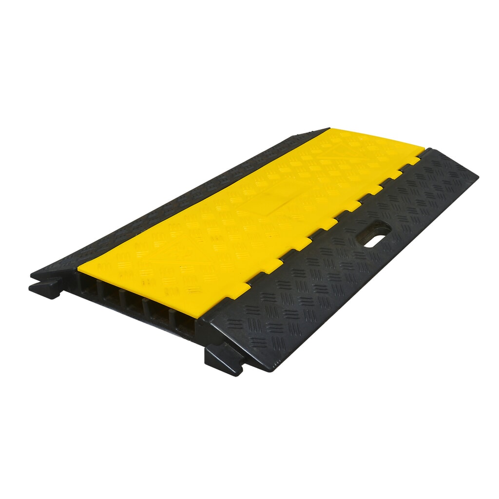 Cable bridge with 5 ducts, interconnectable, HxWxD 50 x 900 x 500 mm, black/yellow Product image: Cable bridge with 5 ducts, interconnectable, HxWxD 50 x 900 x 500 mm, black/yellow