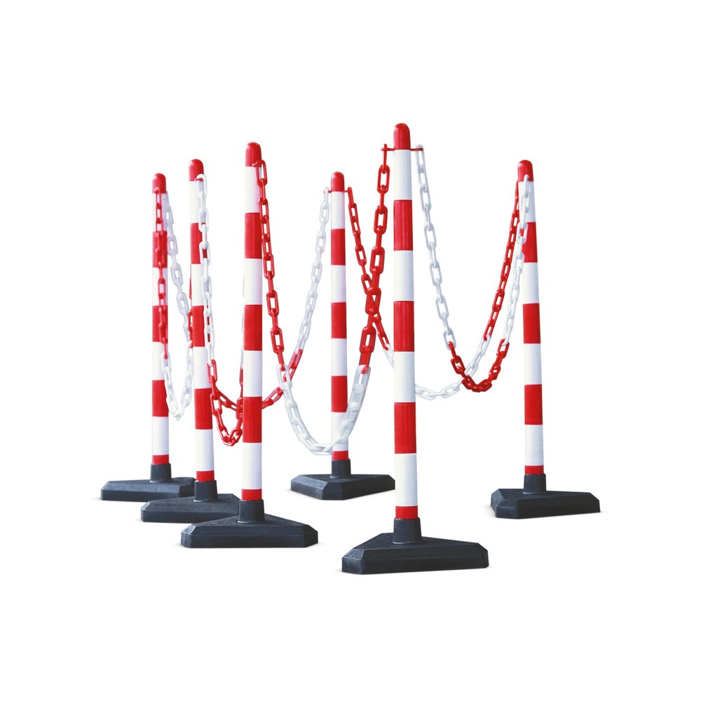 Produktabbildung Nr. 1: Chain post set, plastic base (triangular), red/white