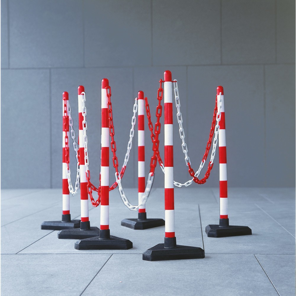 Produktabbildung Nr. 4: Chain post single, solid rubber base (triangular), red/white