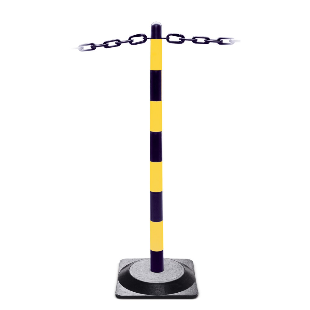 Produktabbildung Nr. 3: Chain post single, solid rubber base (square), black/yellow