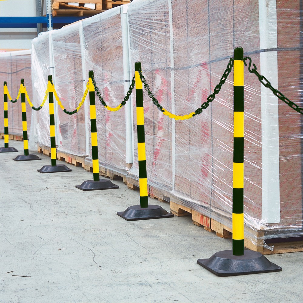 Produktabbildung Nr. 4: Chain post single, solid rubber base (square), black/yellow