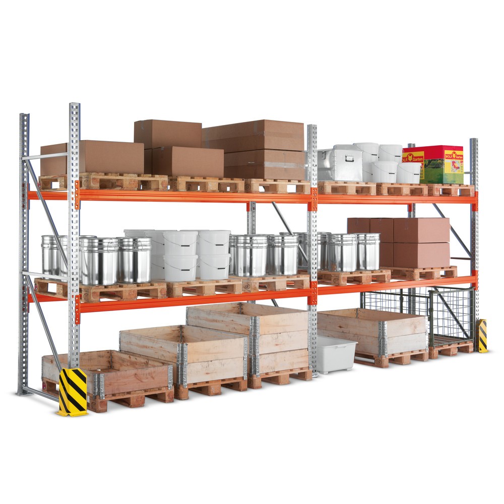 Product image: Complete package, META MULTIPAL pallet rack, shelf load 3,000 kg, HxWxD 2,700 x 5,655 x 1,100 mm