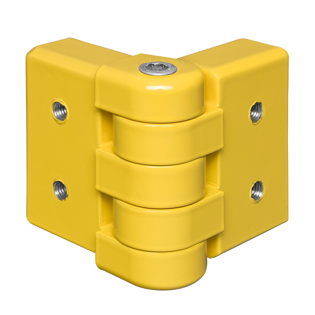 MORAVIA corner board joint for C-profile barrier board, plastic-coated, yellow Product image no. 1: MORAVIA corner board joint for C-profile barrier board, plastic-coated, yellow