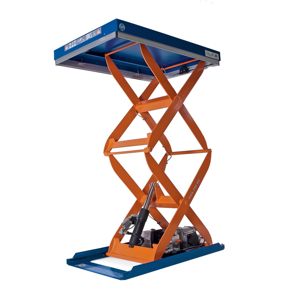 Product image: EdmoLift® C-series double scissor lift table, LC 200 kg, platform dimensions 900 x 600 mm
