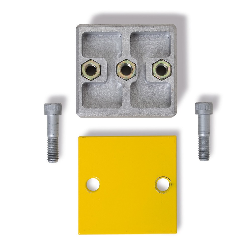 Product image: Extension set for impact protection boards, galvanised + coated in plastic, yellow