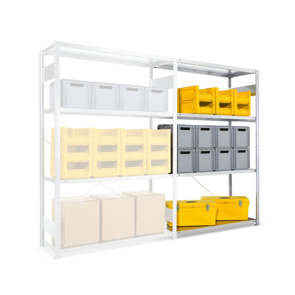Product image: META wide-span rack, single-row, AU, galvanised, HxWxD 3,000 x 1,300 x 300 mm