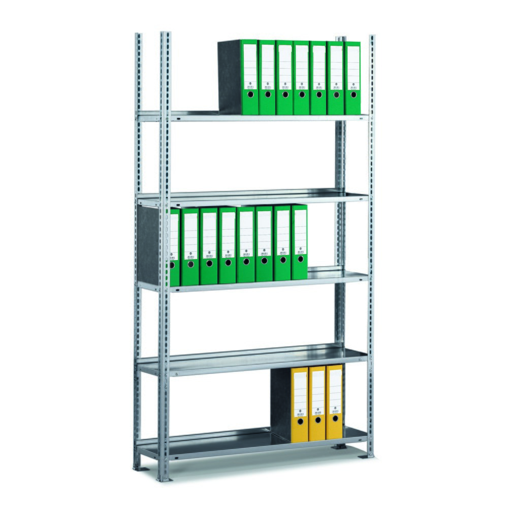 Product image: META filing shelf, BU, one-sided, without top shelf, galvanised, HxWxD 1850 x 750 x 300 mm