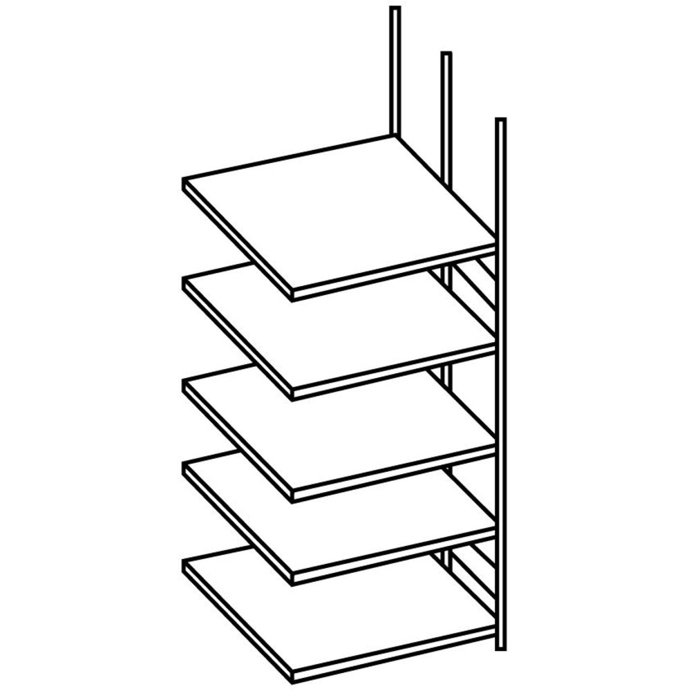 Produktabbildung Nr. 2: META filing shelf, AU, double-sided, without top shelf, SL 80 kg, light grey, HxWxD 1850 x 750 x 600 mm