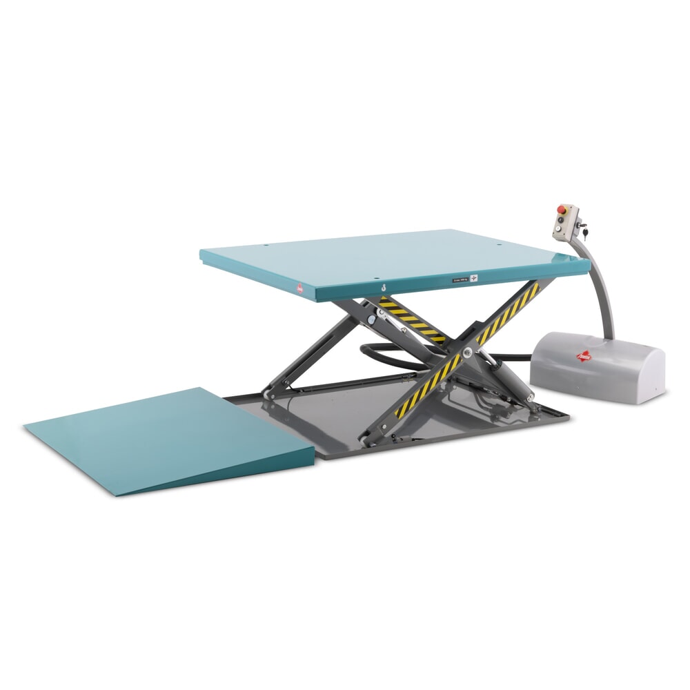 Product image: Ameise® flat scissor lift table, closed, capacity 1,000 kg, platform dimensions 1,450 x 1,140 mm