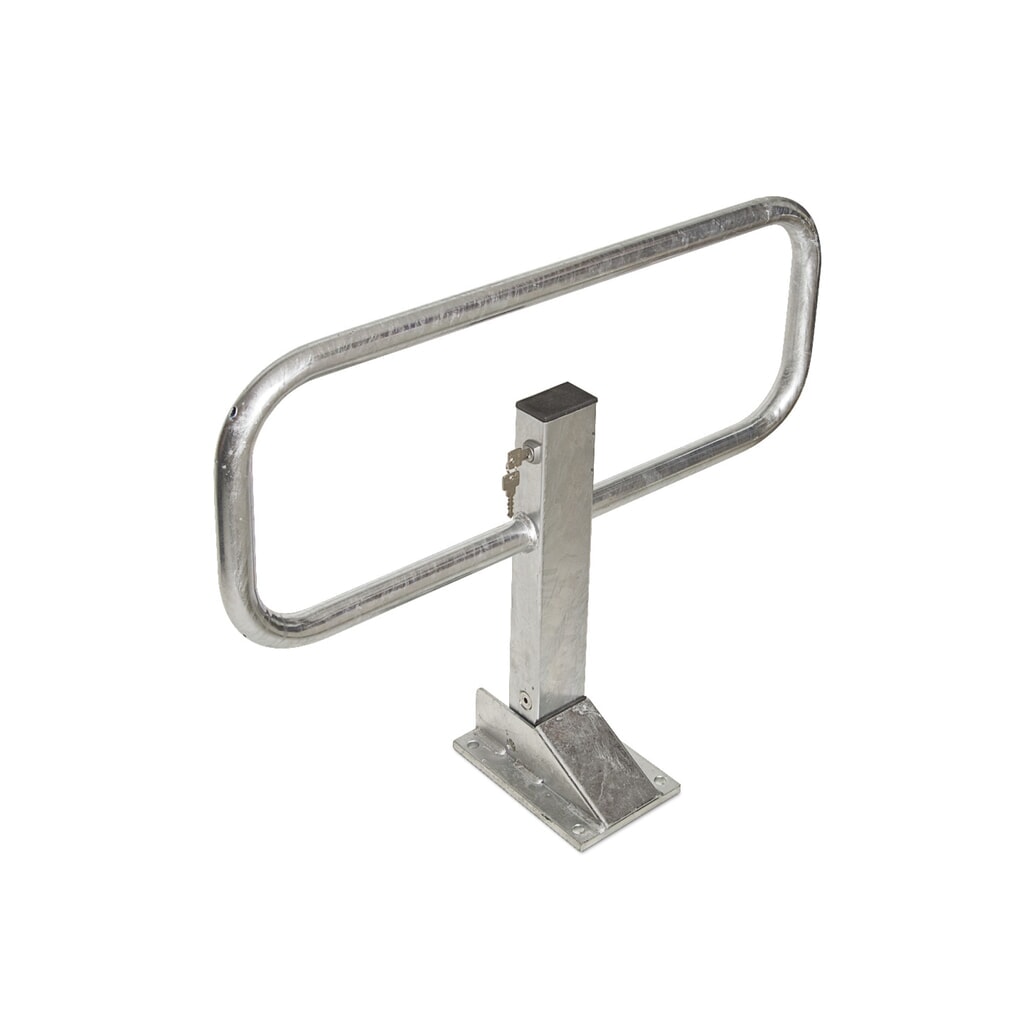 Folding hoop barrier Plus, without reflectors, for setting in concrete Product image: Folding hoop barrier Plus, without reflectors, for setting in concrete