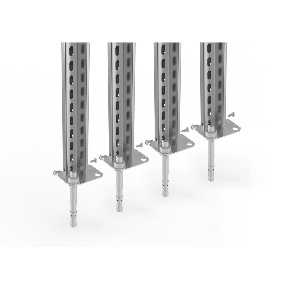 Product image: Foot anchoring set for META filing shelf, one-sided, light grey, BU