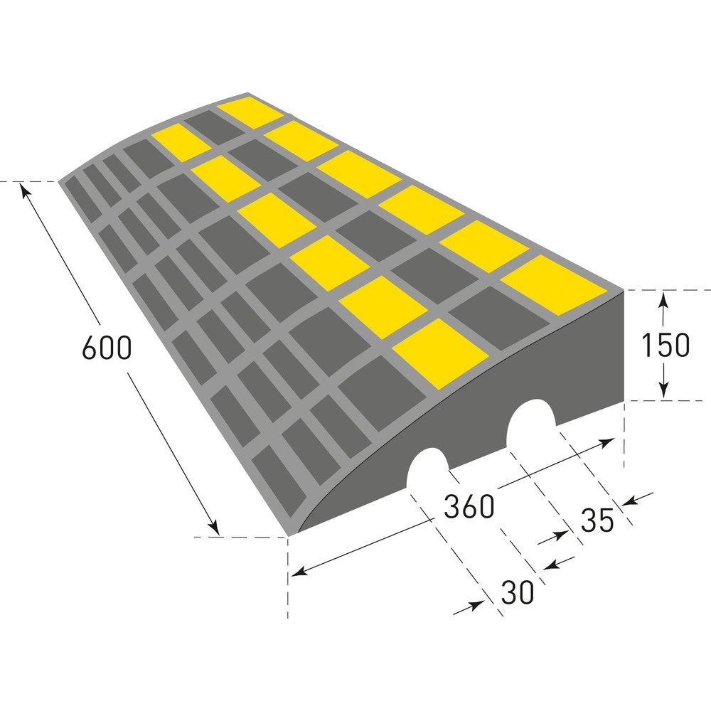 Produktabbildung Nr. 2: Curb Ramp, Hard Rubber, HxWxD 150 x 600 x 360mm