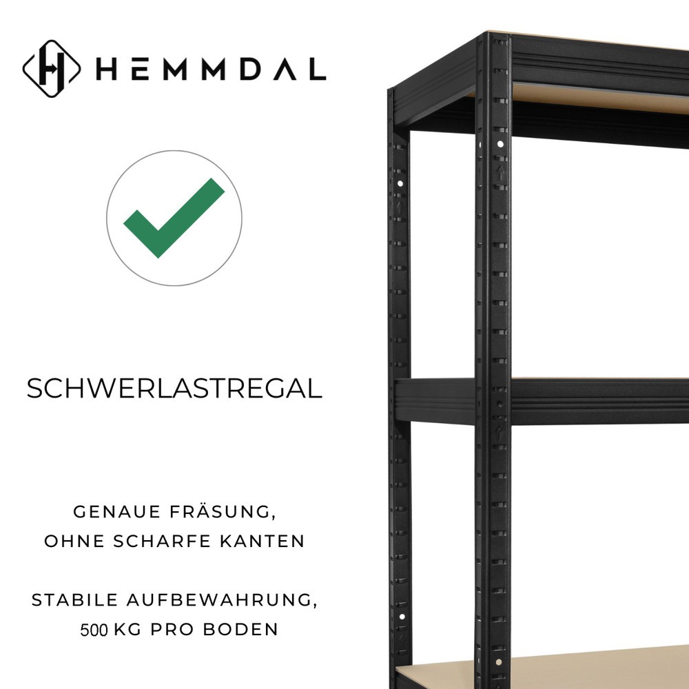 Produktabbildung Nr. 2: HEMMDAL heavy-duty rack type XXL, black – 177 x 200 x 60 cm – up to 2000 kg