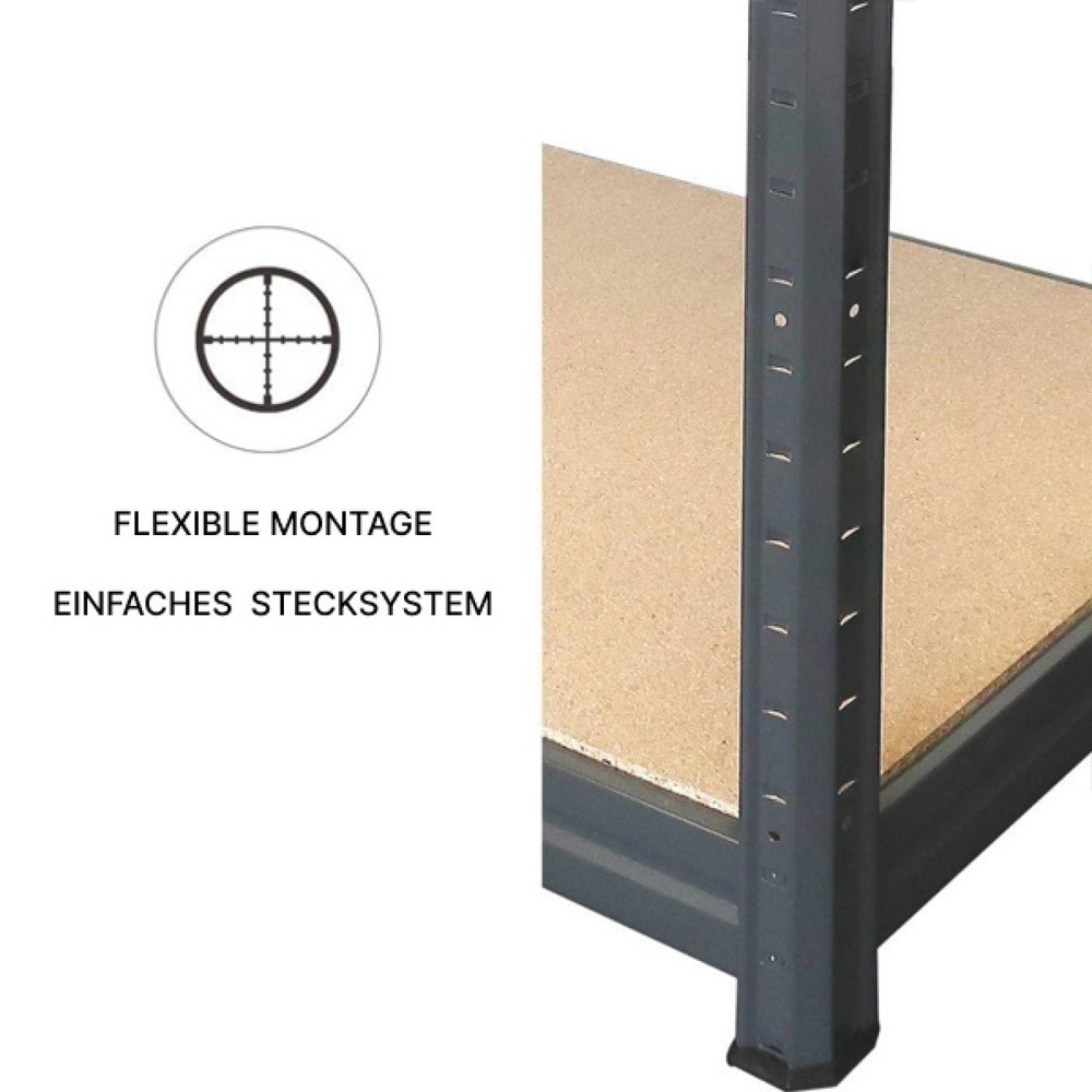 Produktabbildung Nr. 2: HEMMDAL heavy-duty rack type XXL, graphite grey – 177 x 200 x 60 cm – up to 2000 kg