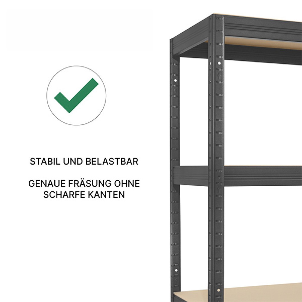 Produktabbildung Nr. 3: HEMMDAL heavy-duty rack type XXL, graphite grey – 177 x 200 x 60 cm – up to 2000 kg