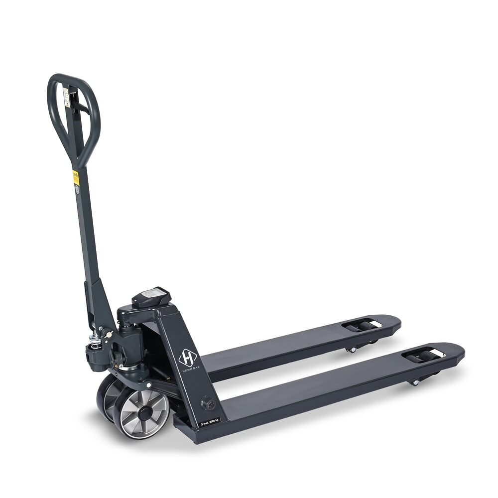 Product image: HEMMDAL PTM 2.0 Scale pallet truck with scale, 5 kg increments, load capacity 2,000 kg, tandem rollers