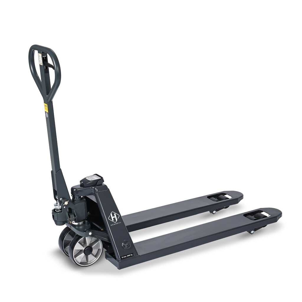 Product image no. 1: HEMMDAL PTM 2.0 Scale pallet truck with scale, load capacity 2,000 kg, 5 kg increments, tandem fork rollers
