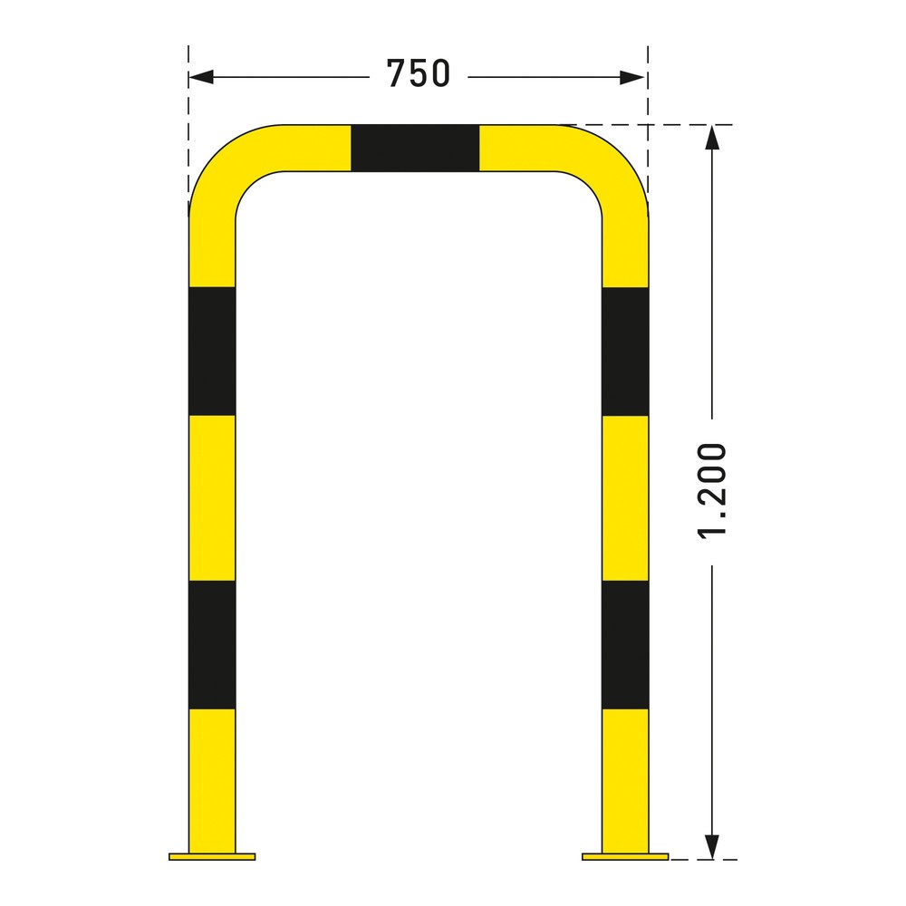 Produktabbildung Nr. 3: Hoop guard for indoor use, Ø 76 mm, HxW 1,200 x 750 mm