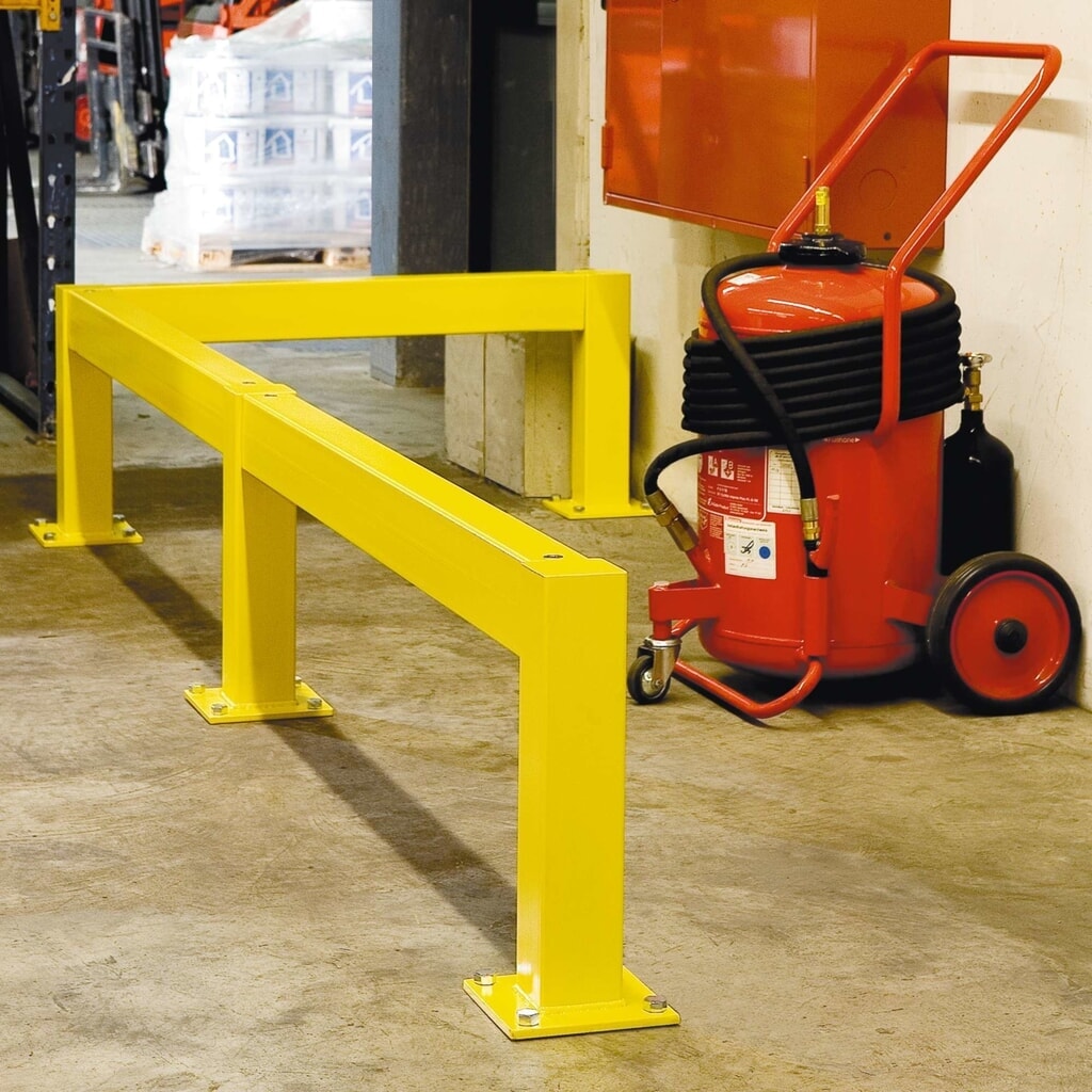 Impact protection railing, indoor use, start/end post, height 500 mm Product image: Impact protection railing, indoor use, start/end post, height 500 mm