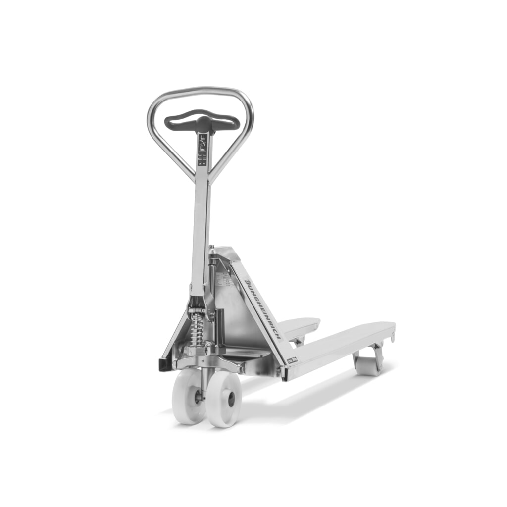Jungheinrich AM I20 stainless steel pallet truck, load capacity 2,000 kg, fork length 1,140 mm, nylon, tandem rollers Product image no. 2: Jungheinrich AM I20 stainless steel pallet truck, load capacity 2,000 kg, fork length 1,140 mm, nylon, tandem rollers