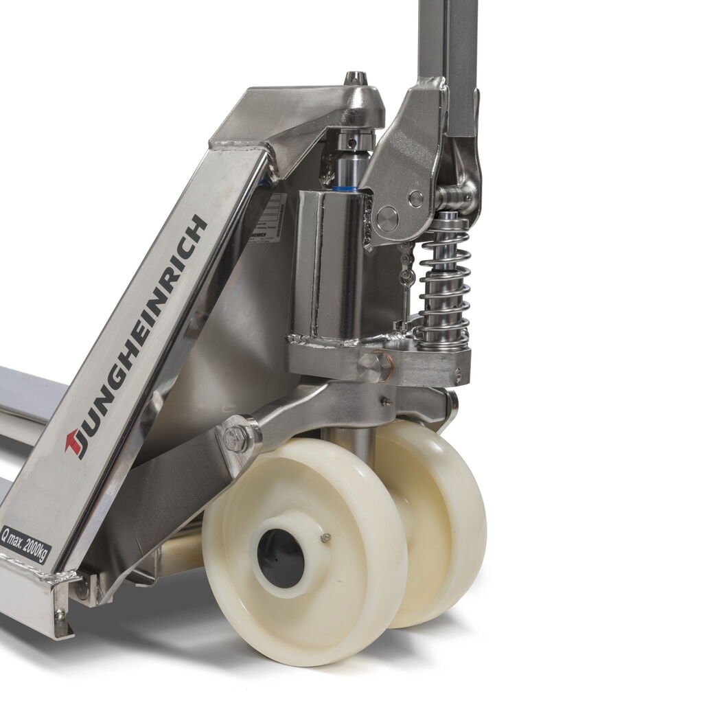 Product image no. 3: Jungheinrich AM I20 stainless steel pallet truck, load capacity 2,000 kg, fork length 1,140 mm, nylon, tandem rollers