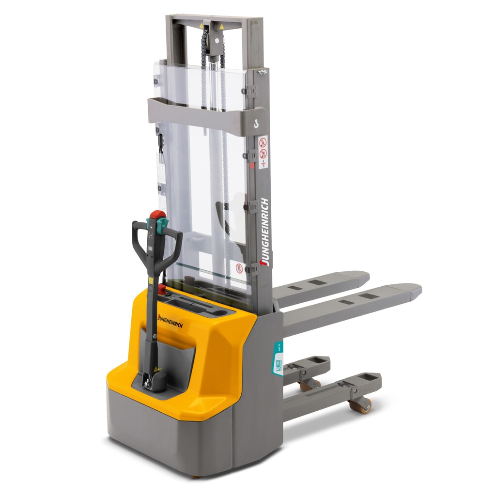 Product image: Jungheinrich AMC 12z lithium-ion stacker truck, load capacity 1,200 kg, two-stage telescopic mast, lift height 2,900 mm