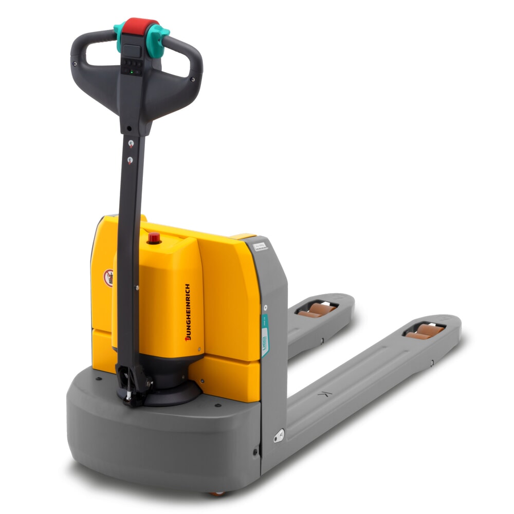 Product image: Jungheinrich AME 15 electric pallet truck, load capacity 1,500 kg, fork length 1,150 mm, single rollers