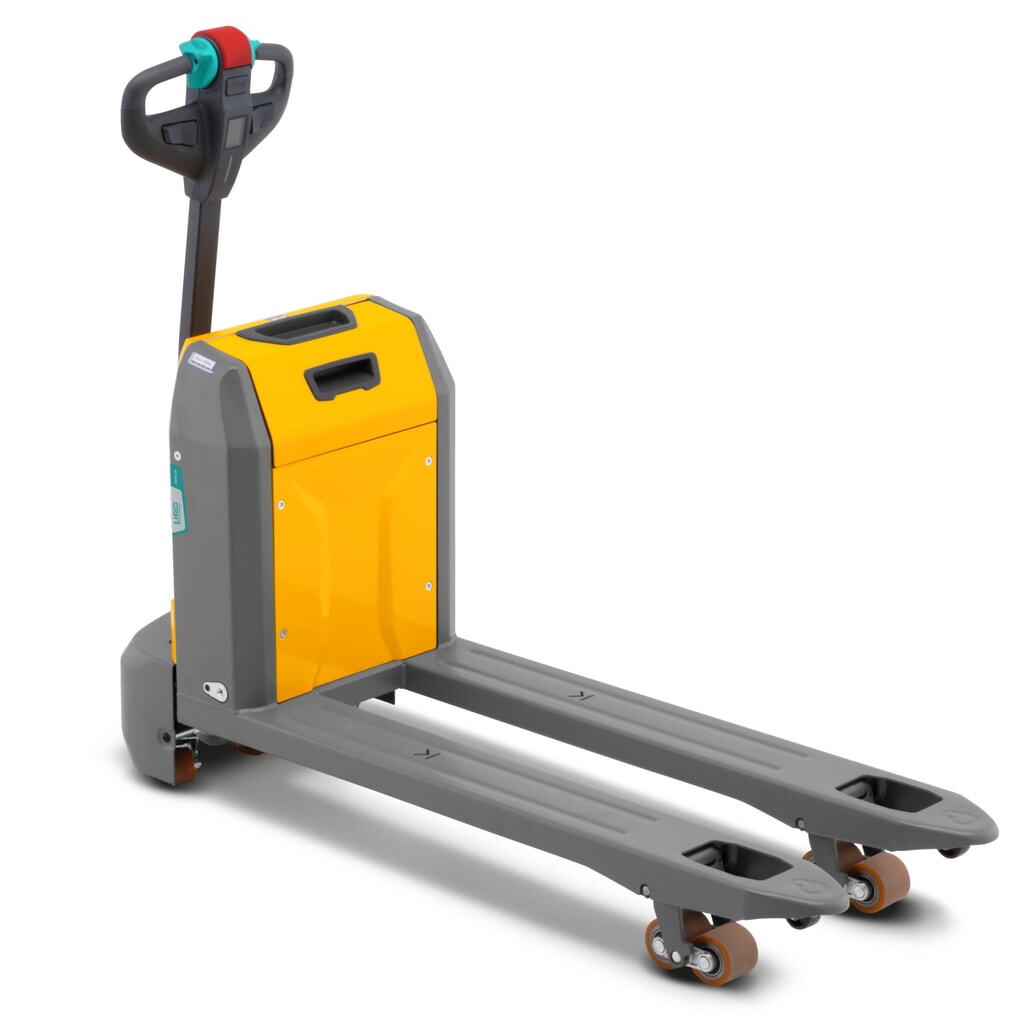 Product image: Jungheinrich AME 18 electric pallet truck, load capacity 1,800 kg, fork length 1,150 mm, tandem rollers