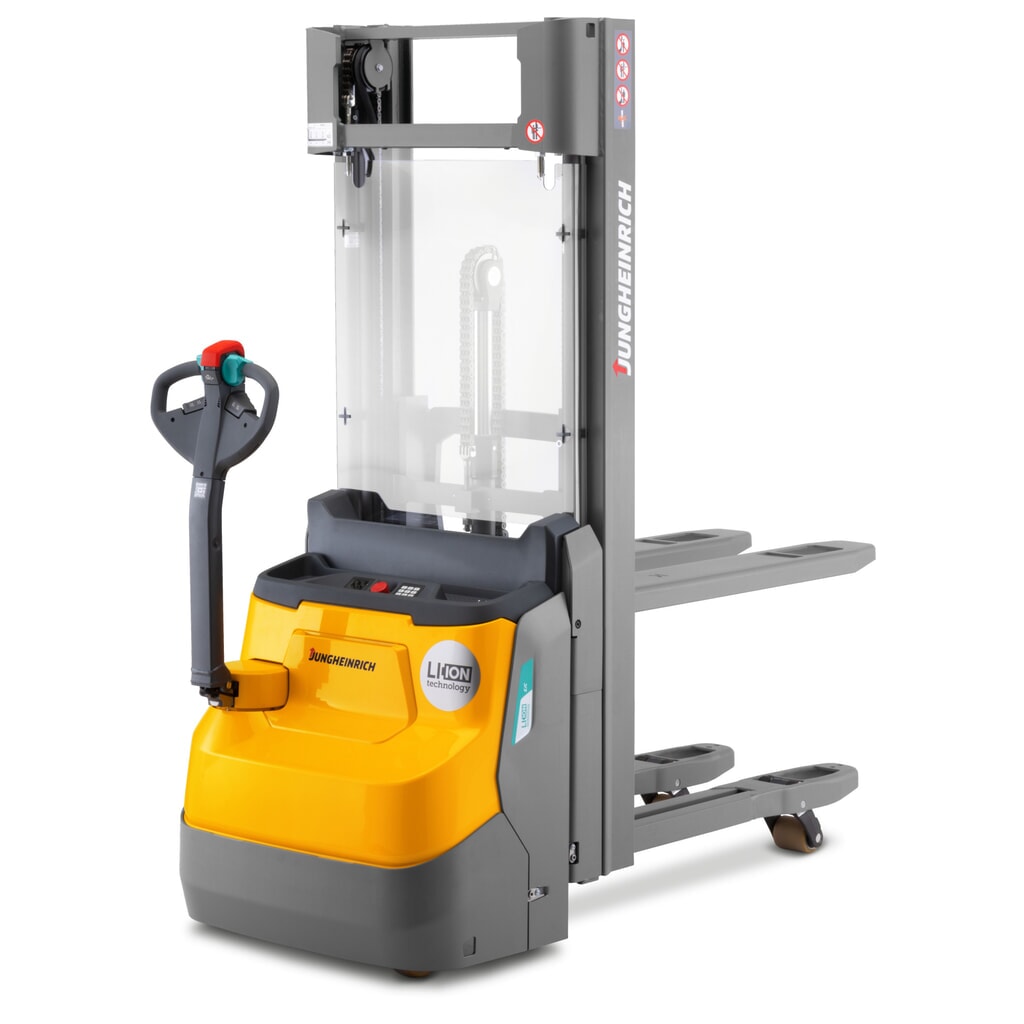 Jungheinrich EJC 112zi ZZ electric high-lift stacker truck, two-stage telescopic mast, lift height 2,590 mm, load capacity 1,200 kg, proportional hydraulics Product image no. 1: Jungheinrich EJC 112zi ZZ electric high-lift stacker truck, two-stage telescopic mast, lift height 2,590 mm, load capacity 1,200 kg, proportional hydraulics