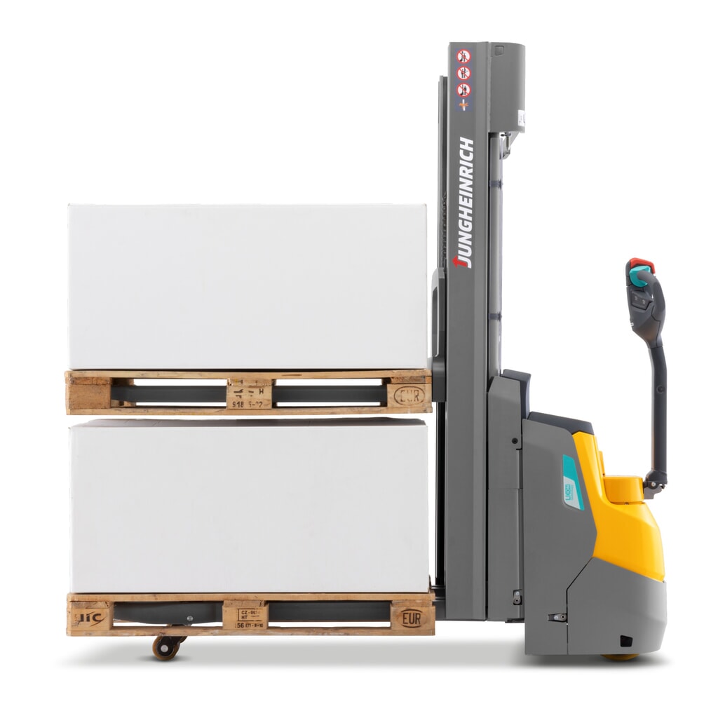 Jungheinrich EJC 110zi ZT electric high-lift stacker truck, two-stage telescopic mast, lift height 2,990 mm, load capacity 1,000 kg, proportional hydraulics, double-deck function Product image no. 6: Jungheinrich EJC 110zi ZT electric high-lift stacker truck, two-stage telescopic mast, lift height 2,990 mm, load capacity 1,000 kg, proportional hydraulics, double-deck function
