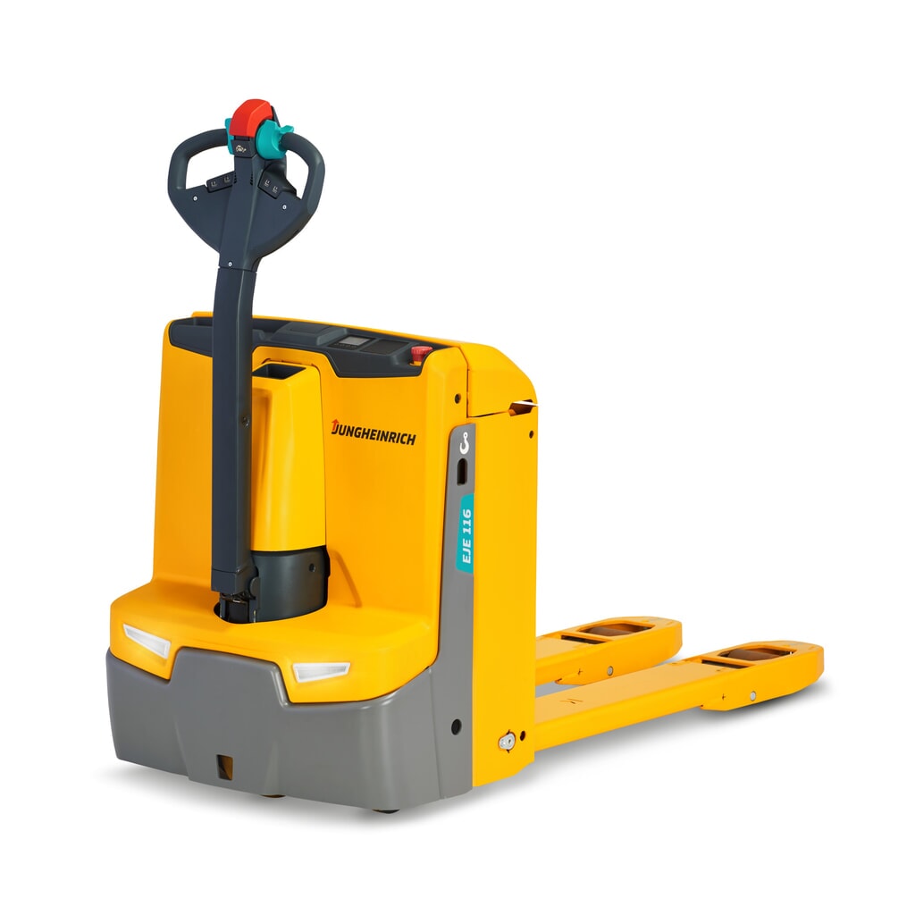 Product image: Jungheinrich EJE 116 electric pallet truck, load capacity 1,600 kg, fork length 1,150 mm, Aquamatic