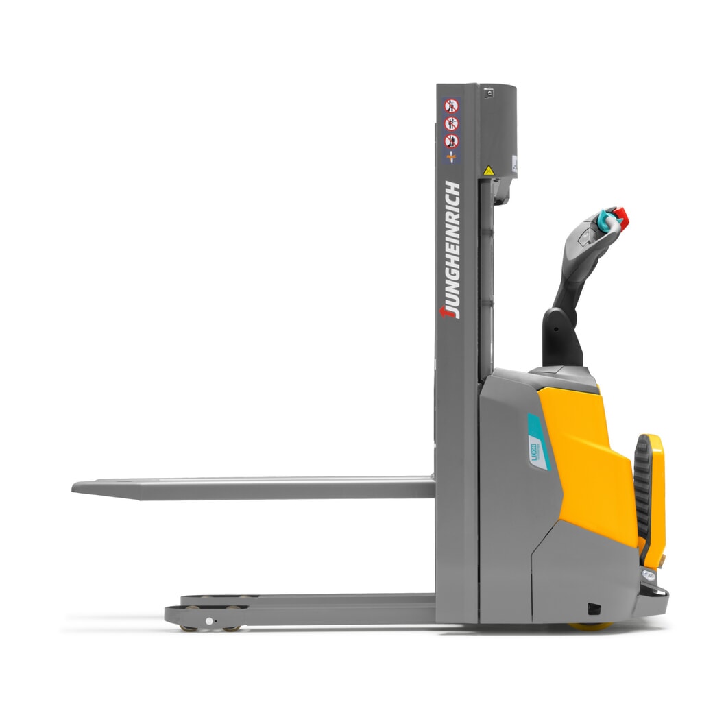 Jungheinrich electric high-lift stacker truck ERC 110i DZ with platform, three-stage telescopic mast, lift height 4,300 mm, load capacity 1,000 kg, proportional hydraulics Product image no. 10: Jungheinrich electric high-lift stacker truck ERC 110i DZ with platform, three-stage telescopic mast, lift height 4,300 mm, load capacity 1,000 kg, proportional hydraulics