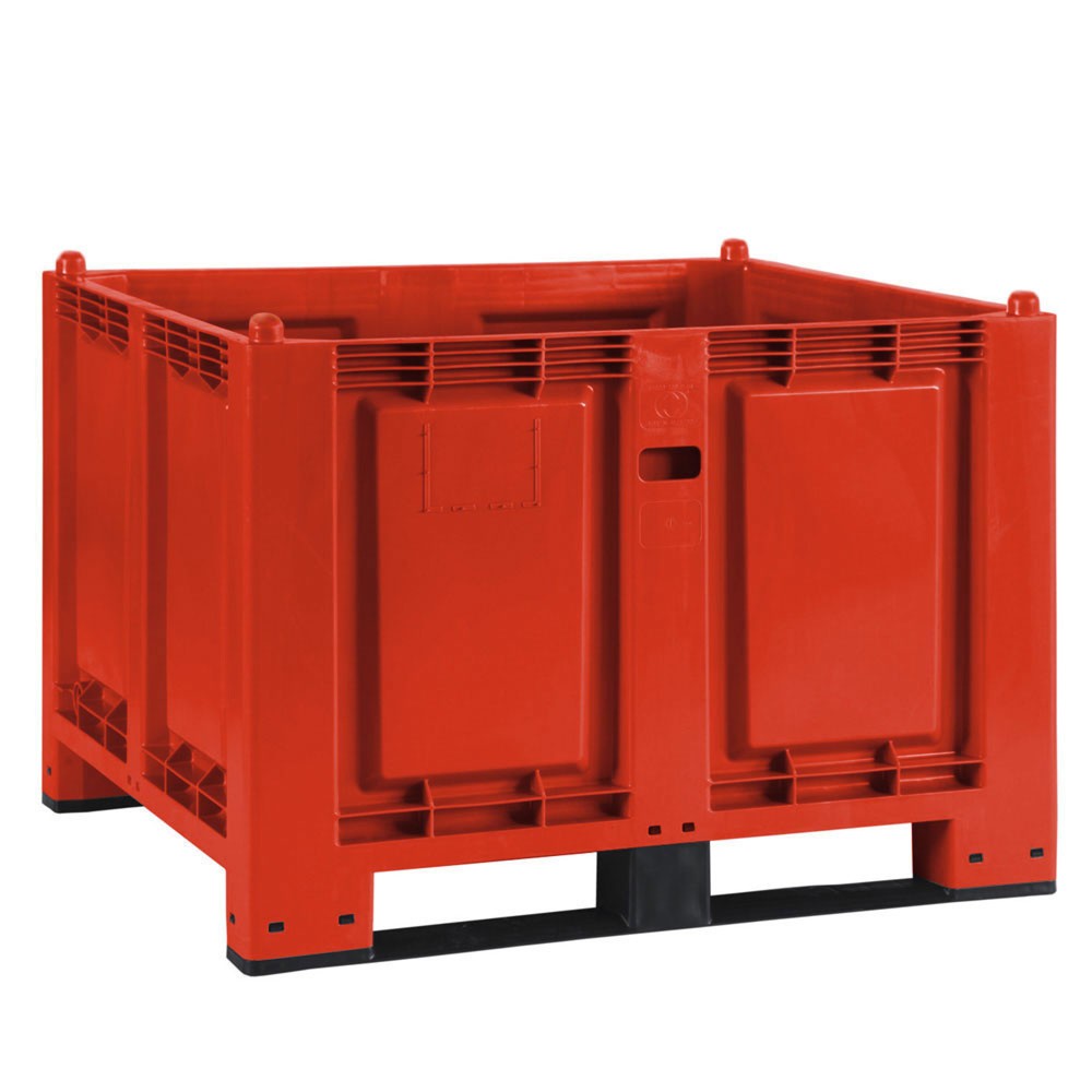 Product image: Large polypropylene container, 550 litres, with cross members, red