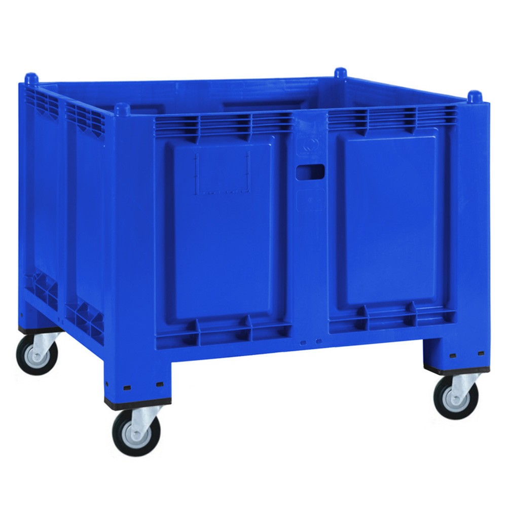 Product image: Large polypropylene container, 550 litres, with rollers, blue