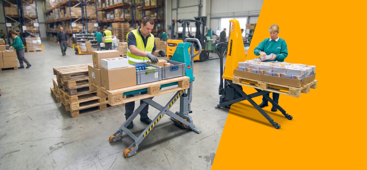 Scissor lift pallet trucks