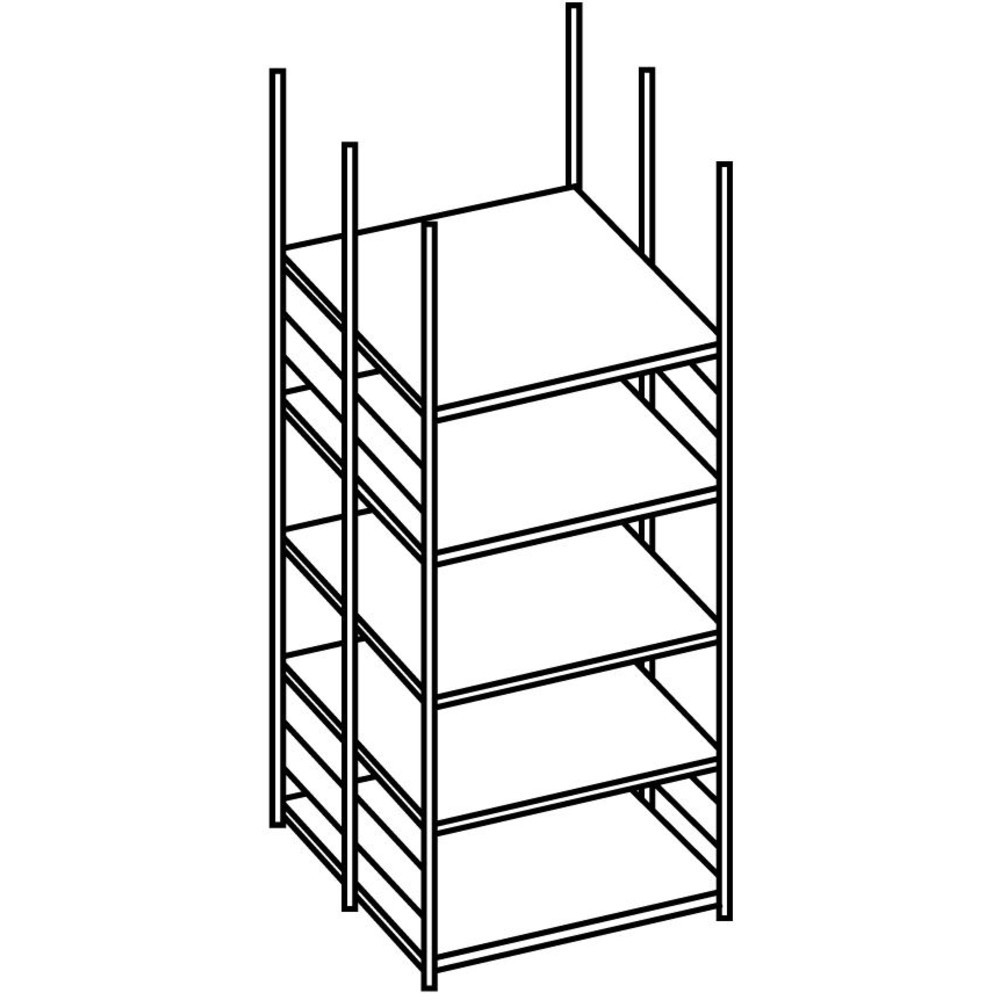 Produktabbildung Nr. 2: META filing shelf, BU, double-sided, without top shelf, SL 80 kg, light grey, HxWxD 1,850 x 750 x 600 mm