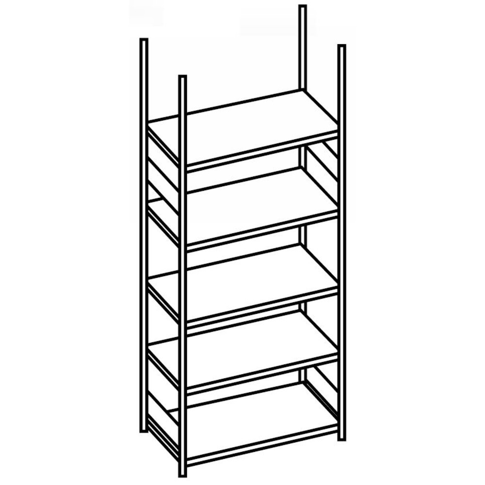 Produktabbildung Nr. 2: META filing shelf, BU, one-sided, without top shelf, SL 80 kg, galvanised, HxWxD 1850 x 1250 x 300 mm