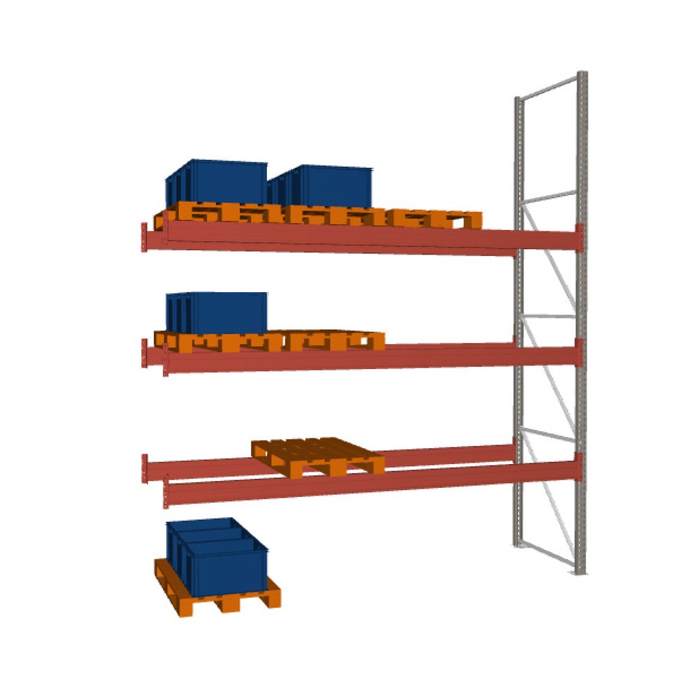 Product image: META MULTIPAL pallet rack, add-on unit, SL 11,670 kg, HxWxD 4,400 x 3,600 x 1,100 mm