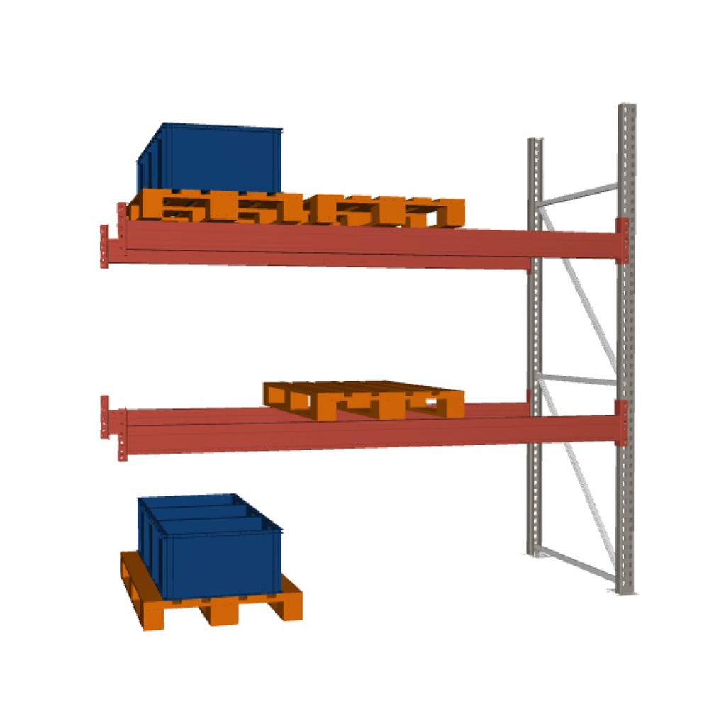 Product image: META MULTIPAL pallet rack, add-on unit, SL 8,620 kg, HxWxD 2,700 x 2,700 x 1,100 mm