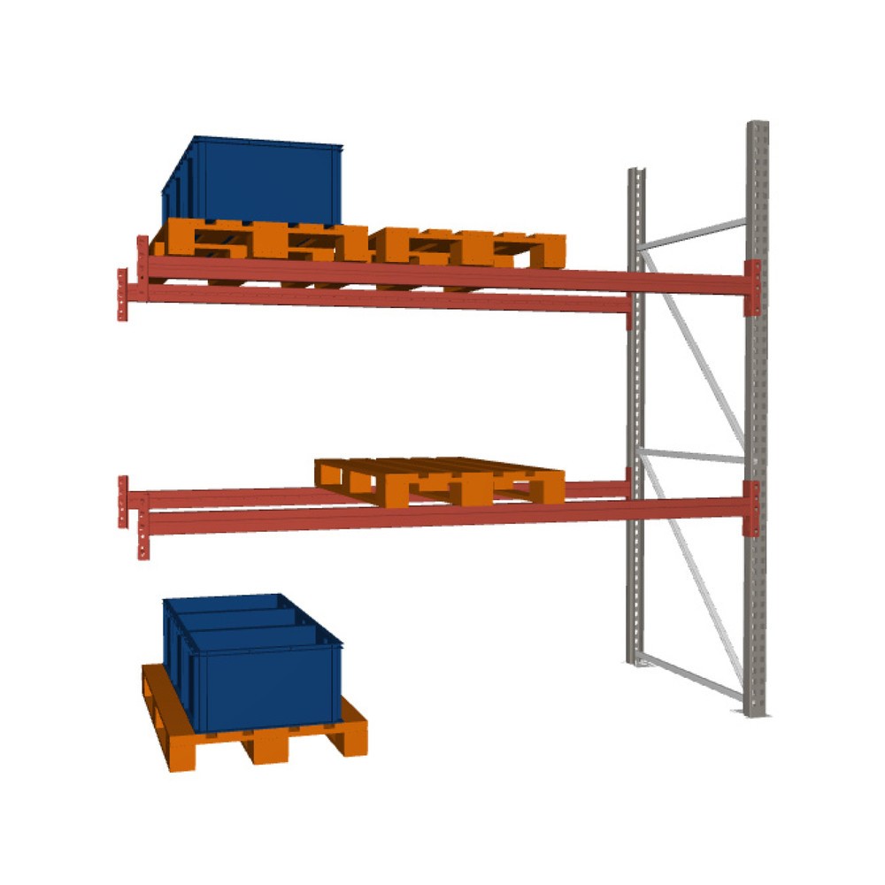 Product image: META MULTIPAL pallet rack, add-on unit, SL 2,960 kg, HxWxD 2,700 x 2,700 x 1,100 mm