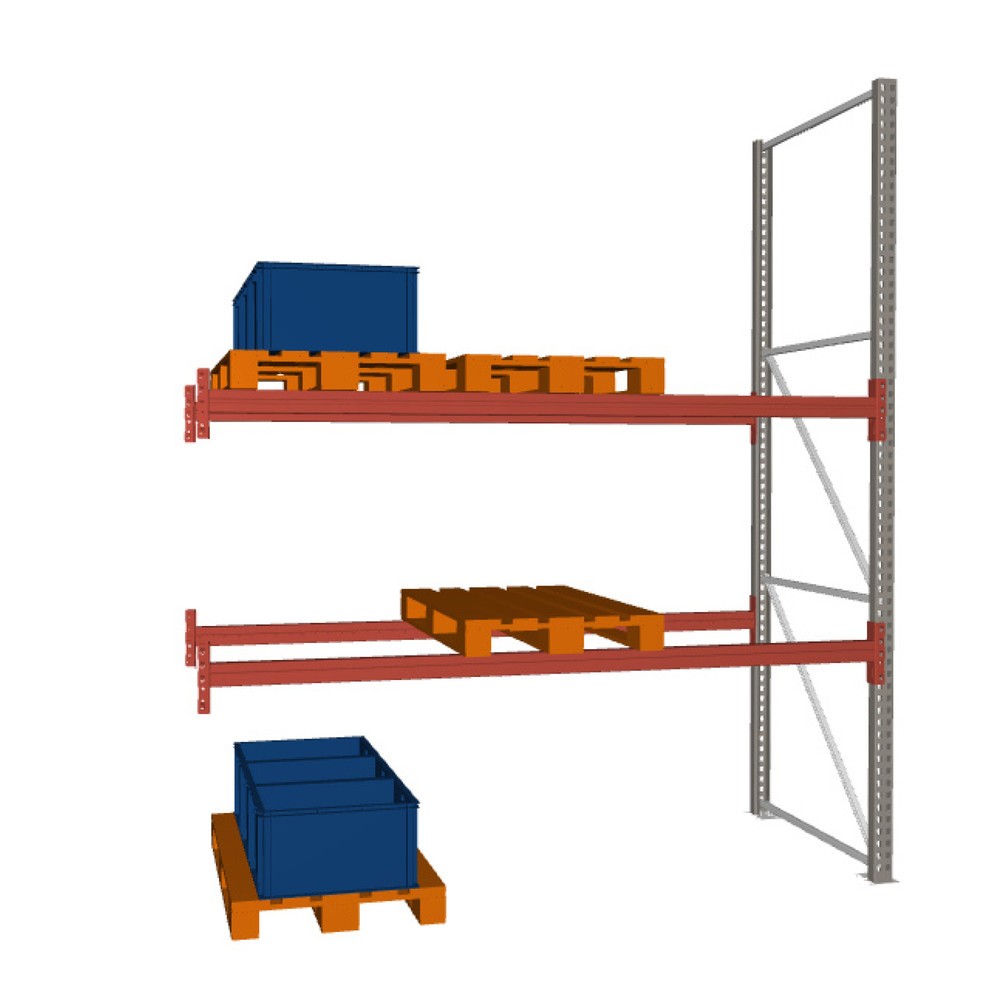 Product image: META MULTIPAL pallet rack, add-on unit, SL 2,960 kg, HxWxD 3,300 x 2,700 x 1,100 mm