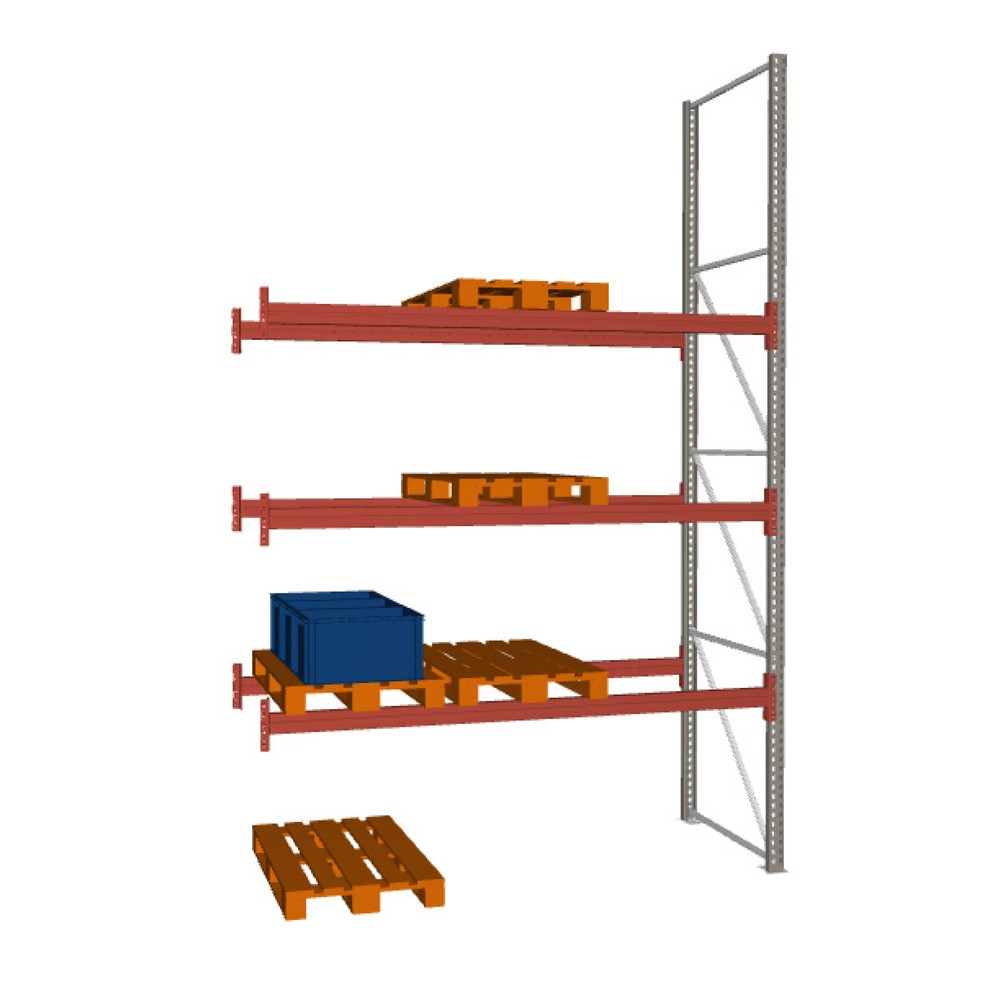 Product image: META MULTIPAL pallet rack, add-on unit, SL 4,440 kg, HxWxD 4,400 x 2,700 x 1,100 mm