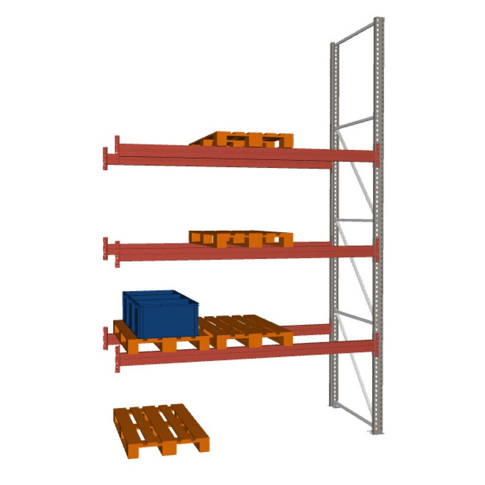 Product image: META MULTIPAL pallet rack, add-on unit, SL 7,140 kg, HxWxD 4,400 x 2,700 x 1,100 mm