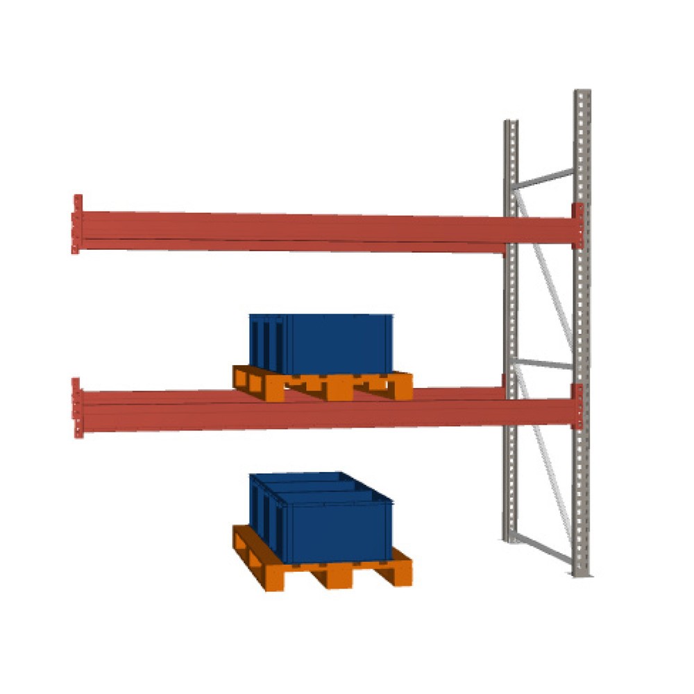 Product image: META MULTIPAL pallet rack, add-on unit, SL 5,940 kg, HxWxD 2,700 x 2,700 x 1,100 mm
