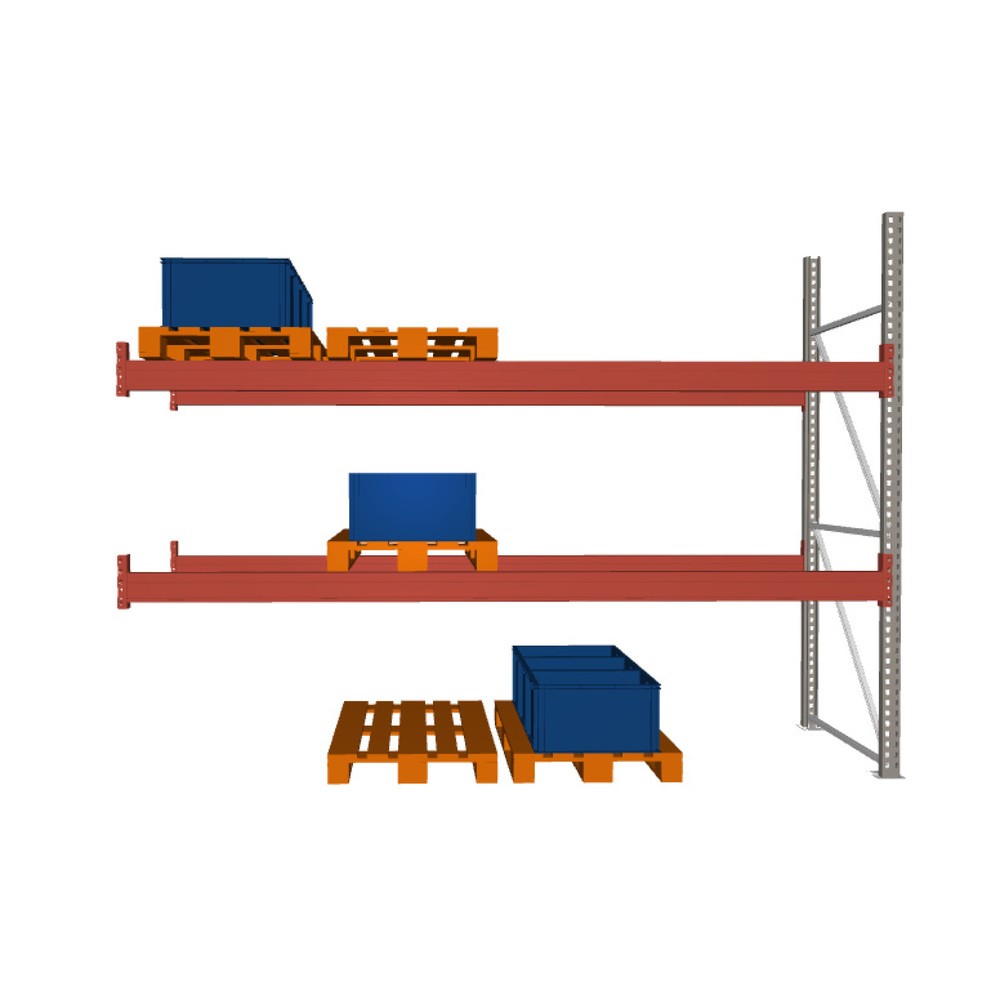Product image: META MULTIPAL pallet rack, add-on unit, SL 7,920 kg, HxWxD 2,700 x 3,600 x 1,100 mm