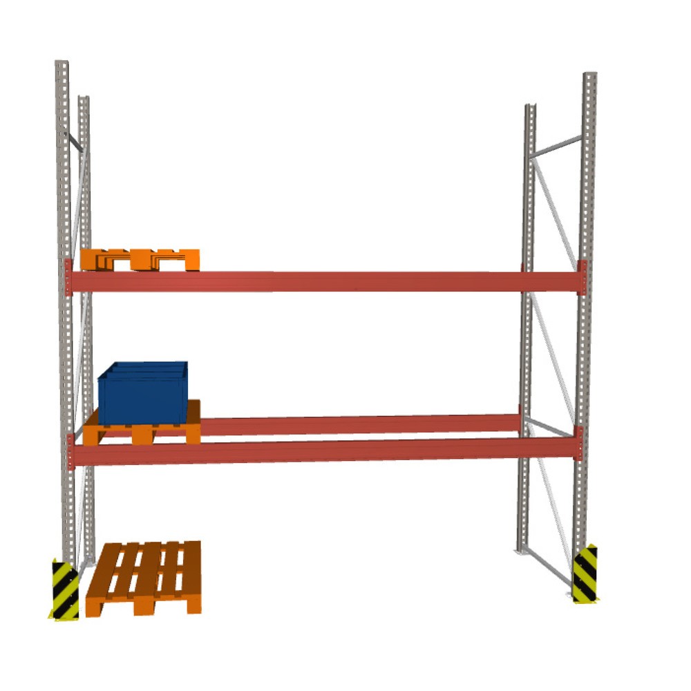 Product image: META MULTIPAL pallet rack, base unit, SL 7,920 kg, HxWxD 2,700 x 3,600 x 1,100 mm