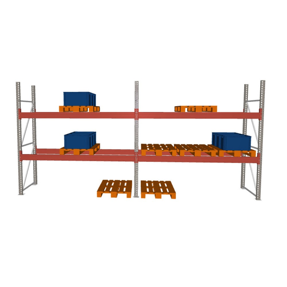 Product image: Complete package, META MULTIPAL pallet rack, shelf load 2,970 kg, HxWxD 2,700 x 5,655 x 1,100 mm